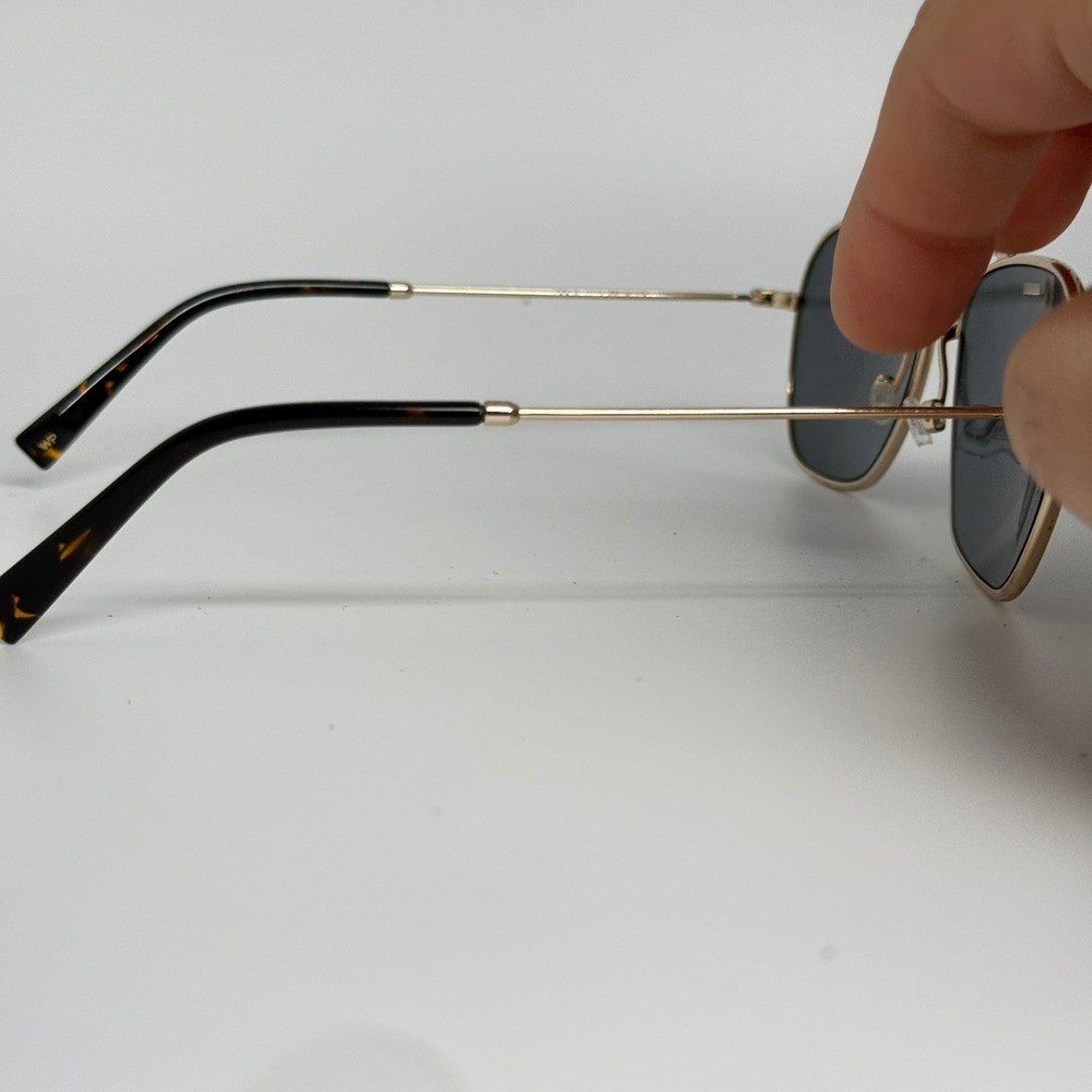 Warby Parker Abe M 2403 Sunglasses Gold Aviator Square Grey Lens 55-18-145 - Picture 4 of 7